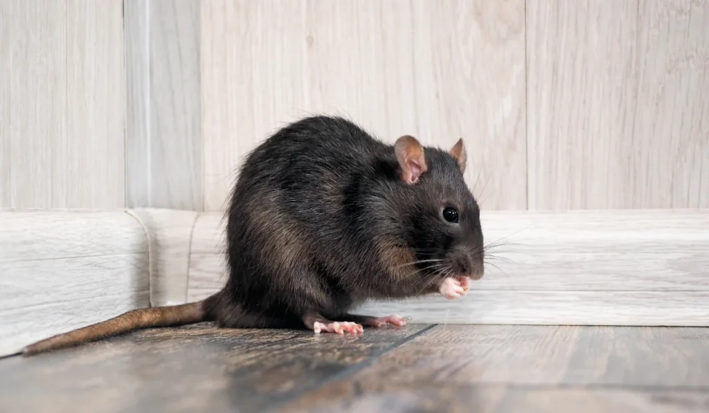 roof Rat in the house on the floor